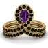 Amethyst Pear Shape Stacking Bridal Set - Emilia No. 307 image 2
