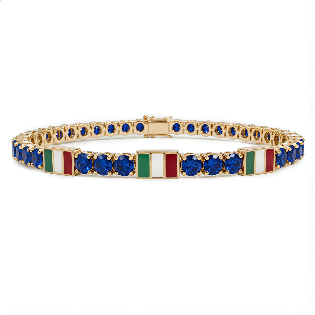 Sapphire Tennis Bracelet with Mexico Flag no. 13