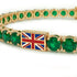 Emerald Tennis Bracelet with United Kingdom Flag no. 4 image 4