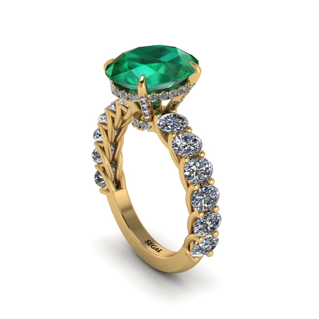 4ct Oval Cut Emerald Engagement Ring - Xena No. 4