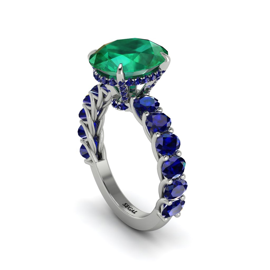 4ct Oval Cut Emerald Engagement Ring - Xena No. 66