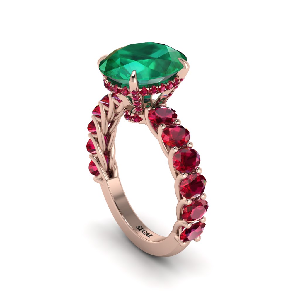 4ct Oval Cut Emerald Engagement Ring - Xena No. 50
