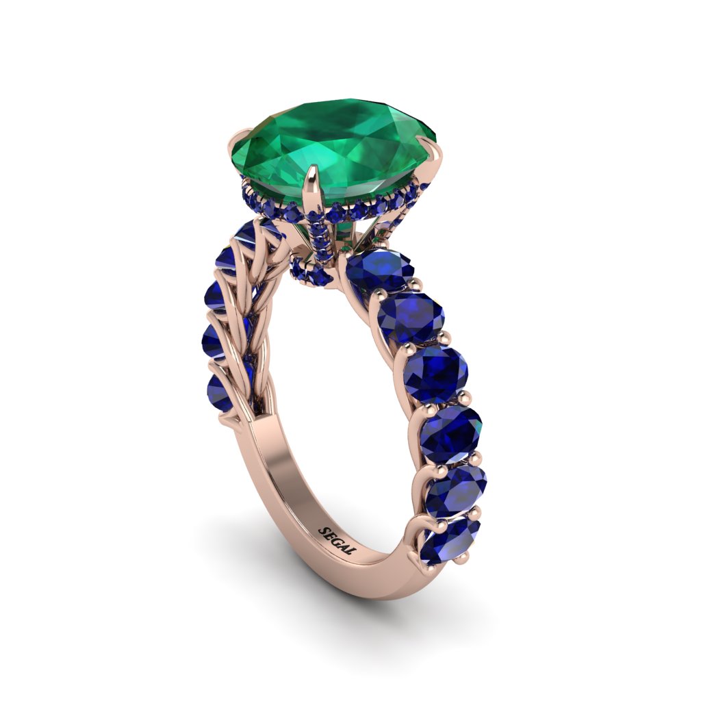 4ct Oval Cut Emerald Engagement Ring - Xena No. 65
