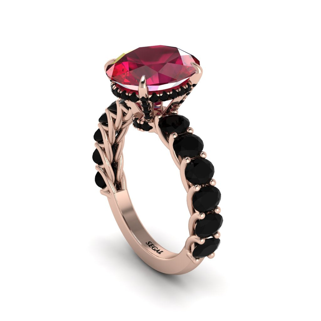 4ct Oval Cut Ruby Engagement Ring - Xena No. 41