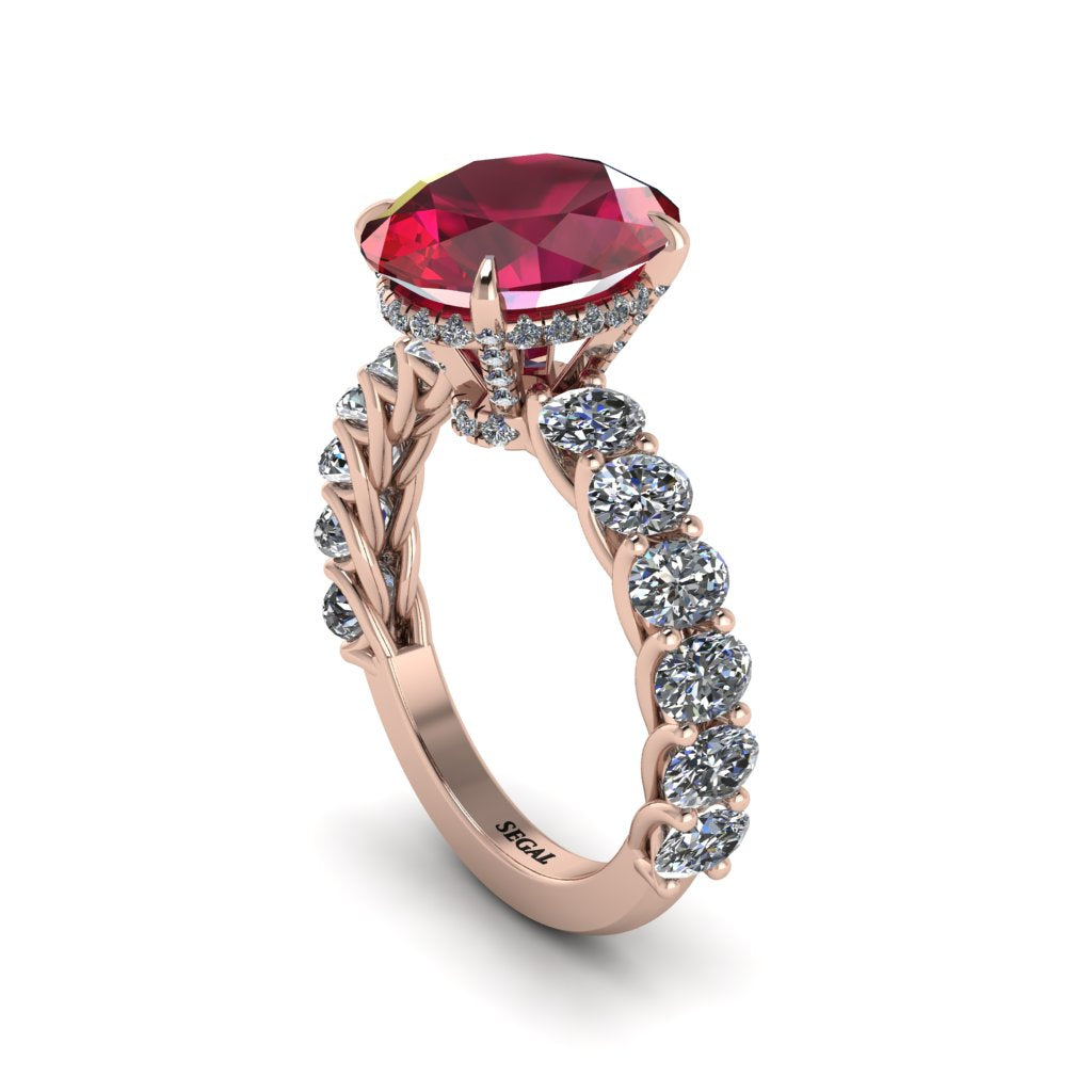 4ct Oval Cut Ruby Engagement Ring - Xena No. 11
