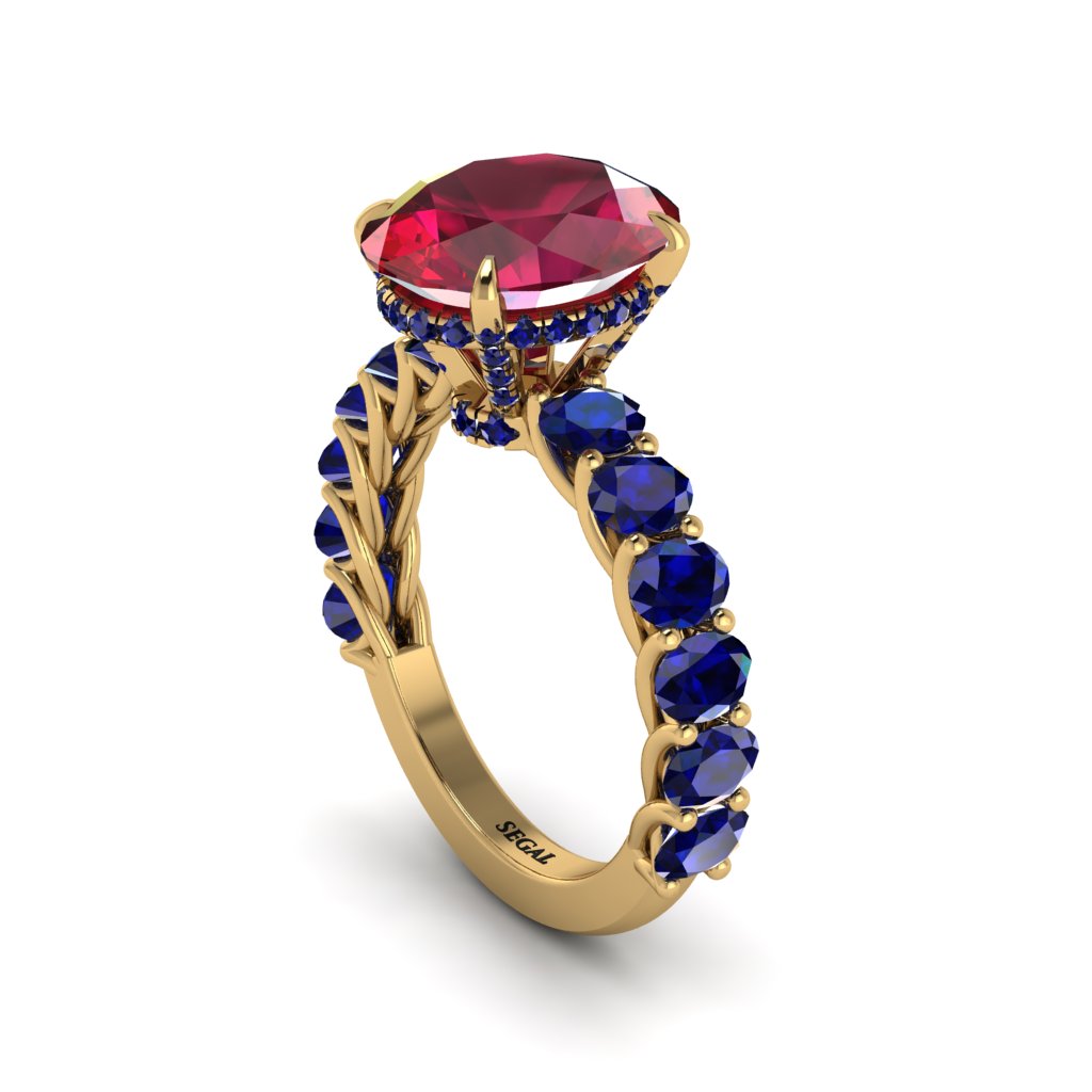 4ct Oval Cut Ruby Engagement Ring - Xena No. 70