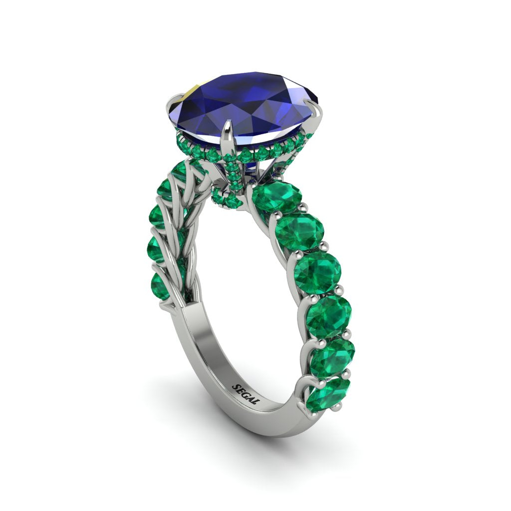 4ct Oval Cut Sapphire Engagement Ring - Xena No. 30