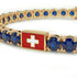 Sapphire Tennis Bracelet with Switzerland Flag no. 13 image 4