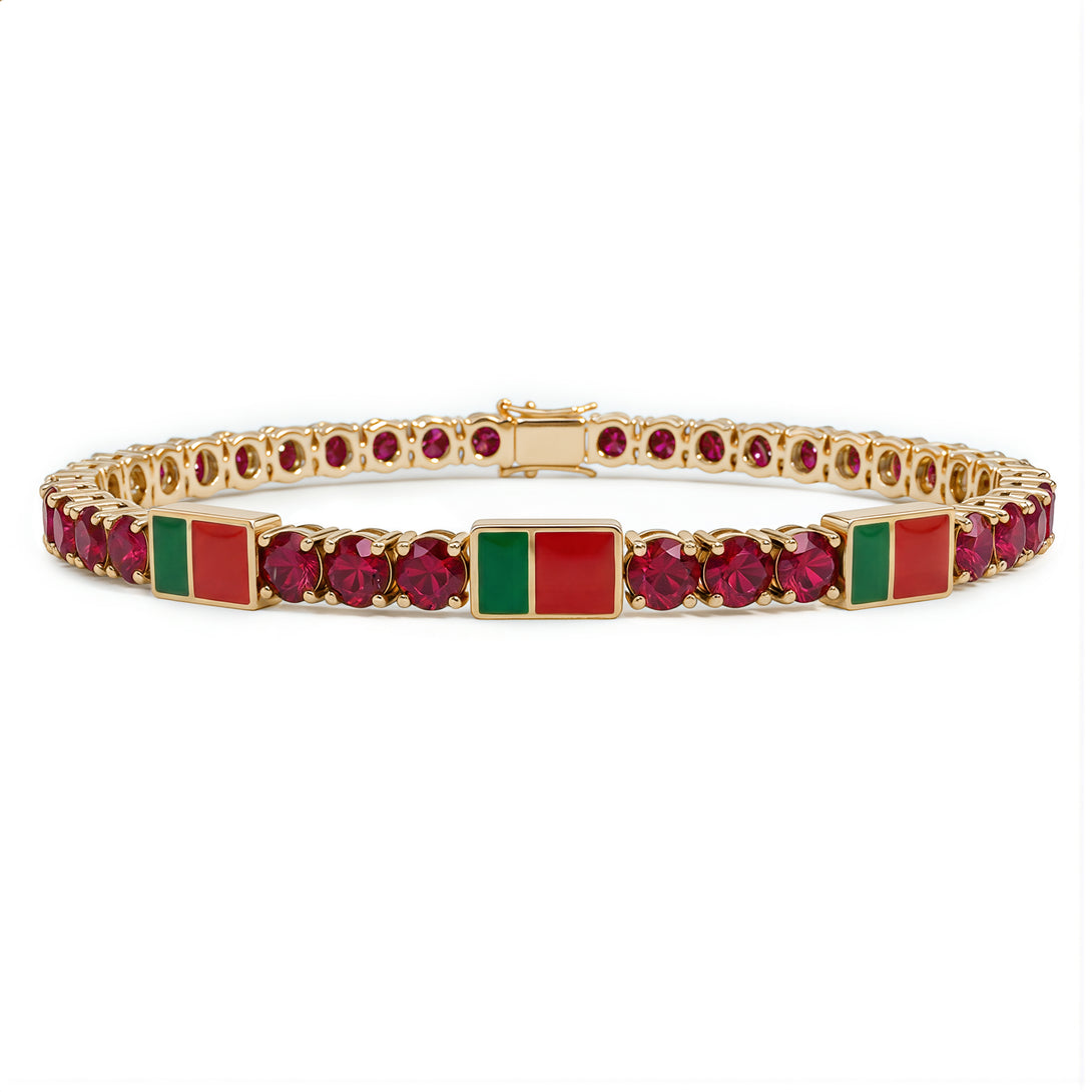 Ruby Tennis Bracelet with Portugal Flag no. 10