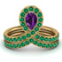 Amethyst Pear Shape Stacking Bridal Set - Emilia No. 304 image 1