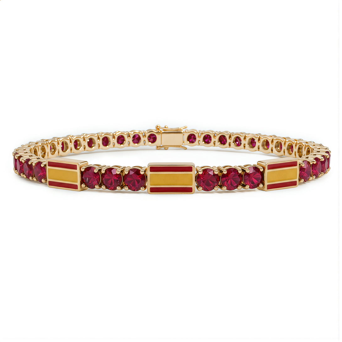 Ruby Tennis Bracelet with Spain Flag no. 10