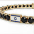 Black Diamond Tennis Bracelet with Israeli Flag no. 7 image 2