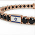 Black Diamond Tennis Bracelet with Israeli Flag no. 8 image 2