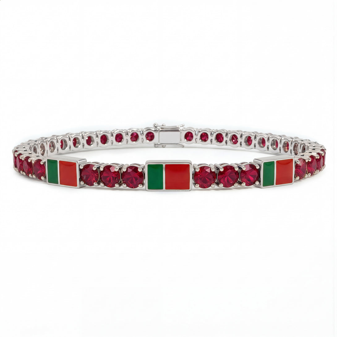 Ruby Tennis Bracelet with Portugal Flag no. 12