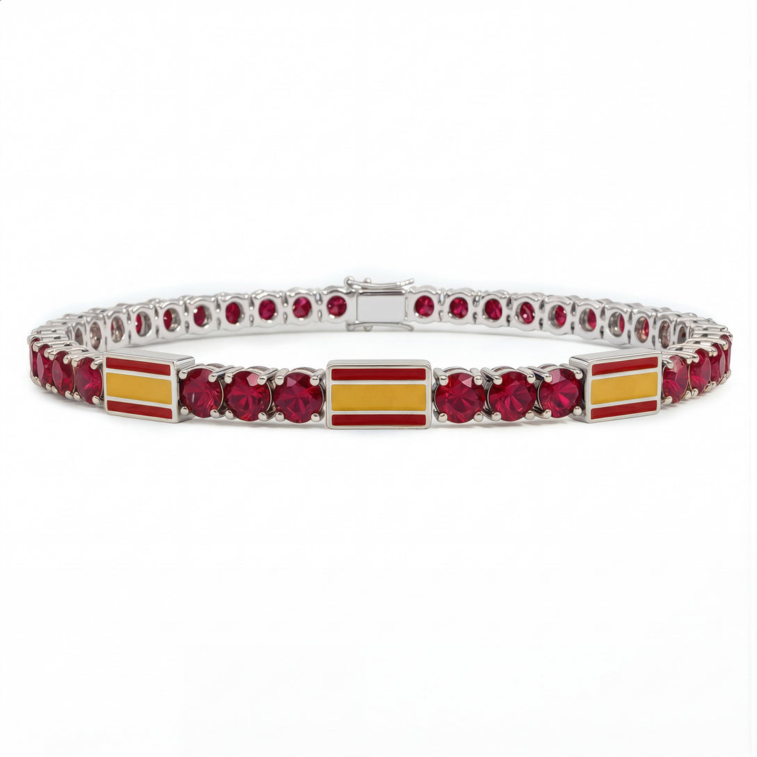 Ruby Tennis Bracelet with Spain Flag no. 12