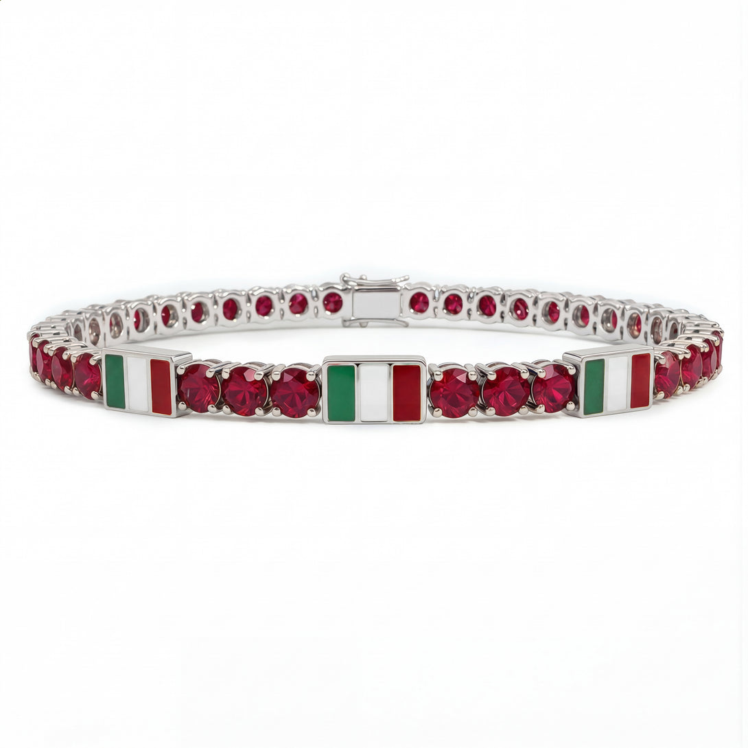 Ruby Tennis Bracelet with Mexico Flag no. 12