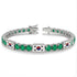 Emerald Tennis Bracelet with South Korea Flag no. 6 image 2