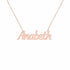 Anabeth name necklace in solid 14K Rose Gold, handmade in Los Angeles