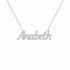 Anabeth name necklace in solid 14K White Gold, handmade in Los Angeles