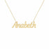 Anabeth name necklace in solid 14K Yellow Gold, handmade in Los Angeles