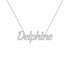 Delphine name necklace in solid 14K White Gold, handmade in Los Angeles