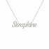 Seraphine name necklace in solid 14K White Gold, handmade in Los Angeles