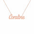 Coraline name necklace in solid 14K Rose Gold, handmade in Los Angeles