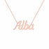 Alba name necklace in solid 14K Rose Gold, handmade in Los Angeles