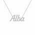 Alba name necklace in solid 14K White Gold, handmade in Los Angeles