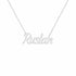 Ruslan name necklace in solid 14K White Gold, handmade in Los Angeles