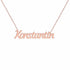 Konstantin name necklace in solid 14K Rose Gold, handmade in Los Angeles