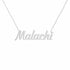 Malachi name necklace in solid 14K White Gold, handmade in Los Angeles