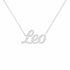 Leo name necklace in solid 14K White Gold, handmade in Los Angeles