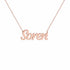Soren name necklace in solid 14K Rose Gold, handmade in Los Angeles