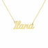 Ilana name necklace in solid 14K Yellow Gold, handmade in Los Angeles