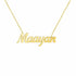 Maayan name necklace in solid 14K Yellow Gold, handmade in Los Angeles
