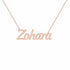 Zohara name necklace in solid 14K Rose Gold, handmade in Los Angeles