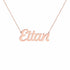 Eitan name necklace in solid 14K Rose Gold, handmade in Los Angeles