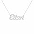 Eitan name necklace in solid 14K White Gold, handmade in Los Angeles