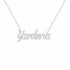 Yardena name necklace in solid 14K White Gold, handmade in Los Angeles
