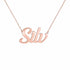 Silv name necklace in solid 14K Rose Gold, handmade in Los Angeles