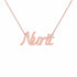 Nurit name necklace in solid 14K Rose Gold, handmade in Los Angeles