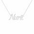 Nurit name necklace in solid 14K White Gold, handmade in Los Angeles