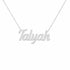 Talyah name necklace in solid 14K White Gold, handmade in Los Angeles