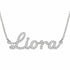 Liora name necklace in solid 14K White Gold, handmade in Los Angeles