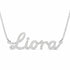 Liora name necklace in solid 14K White Gold, handmade in Los Angeles
