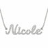 Nicole name necklace in solid 14K White Gold, handmade in Los Angeles