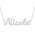 Nicole name necklace in solid 14K White Gold, handmade in Los Angeles
