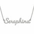Seraphina name necklace in solid 14K White Gold, handmade in Los Angeles