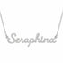 Seraphina name necklace in solid 14K White Gold, handmade in Los Angeles
